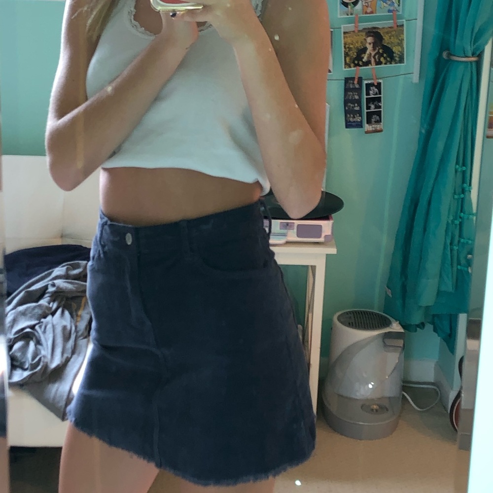 Navy blue corduroy brandy Melville skirt